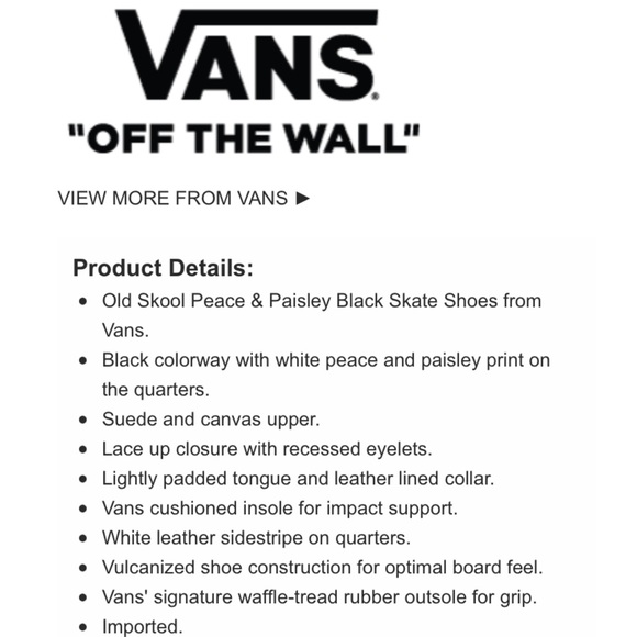 NEW Vans Peace and Paisley Old Skool Sneakers - Picture 9 of 9
